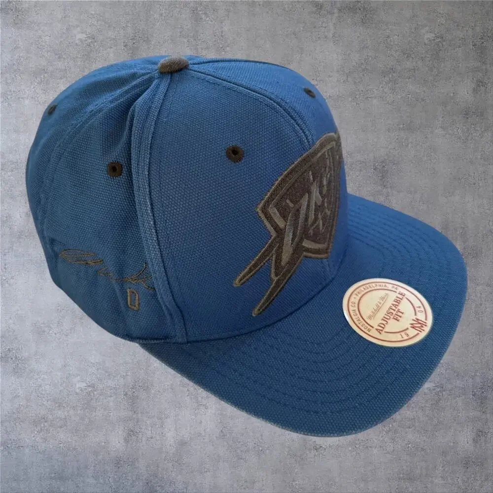 Mitchell Ness OKC Thunder Russell Westbrook Snapback Hat Blue Signature Cap NBA